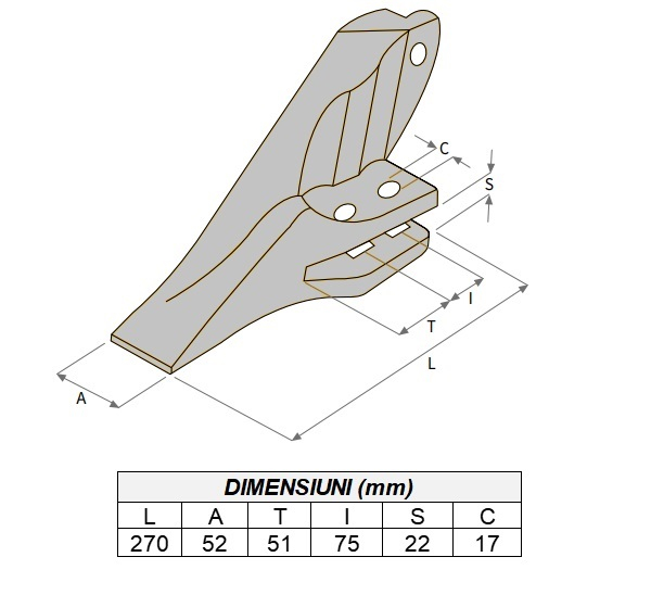 Dinte cupa buldoexcavator 85801376-AROX [3]