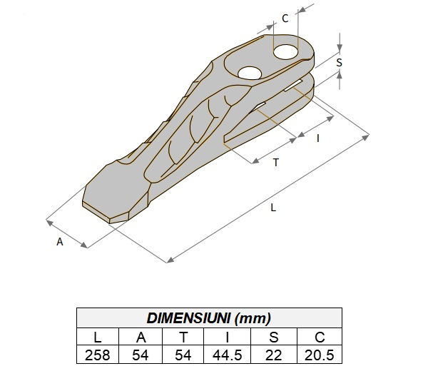 Dinte cupa buldoexcavator tip JCB 332/C4388-AROX [5]