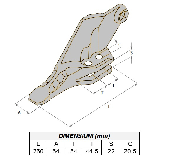 Dinte cupa buldoexcavator tip JCB 332C/4389-AROX [3]
