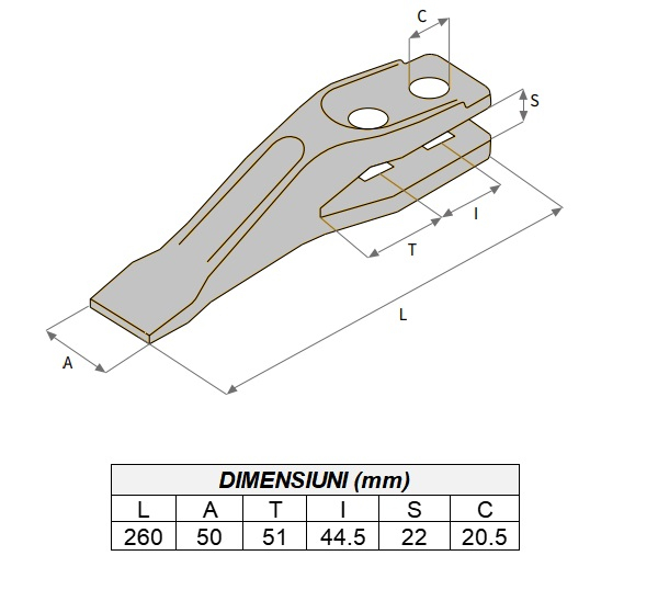 Dinte cupa buldoexcavator tip JCB 53103205 ITR [4]