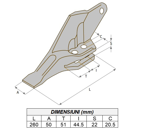 Backhoe bucket tooth type JCB 53103208-AROX [3]
