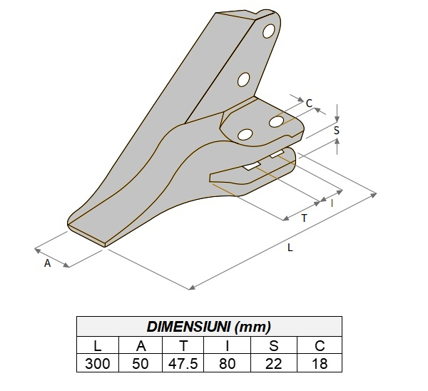 Dinte cupa buldoexcavator tip Komatsu 312204053-AROX [3]