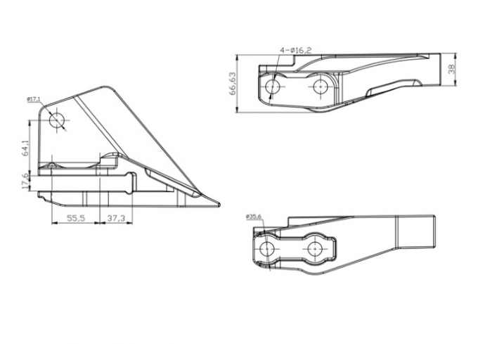 Mini excavator bucket tooth side 4210091012-AROX [3]