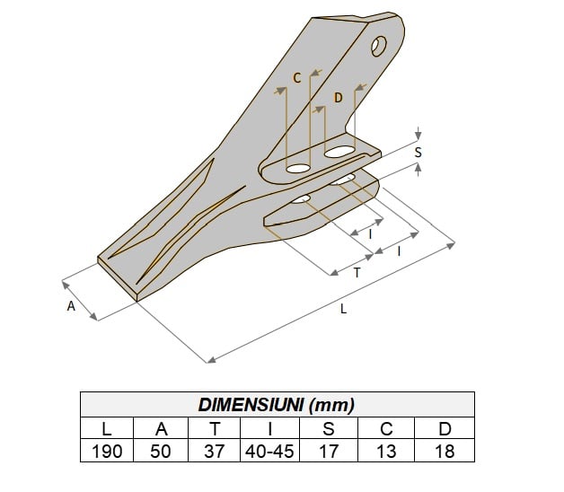 Mini excavator bucket tooth side E11R-AROX [3]