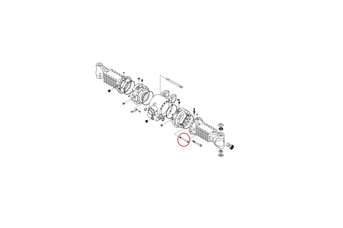 Bolt M12x130 for Volvo backhoe loader-CARRARO [2]