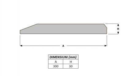 Single beveal blade 300X30X1000-AROX [1]