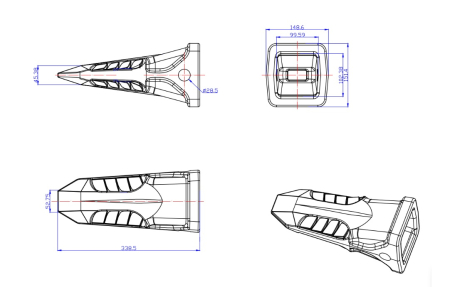 Bucket tooth 9W8452RC SHARK-AROX [3]