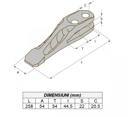 Dinte cupa buldoexcavator tip JCB 332/C4388-AROX [4]