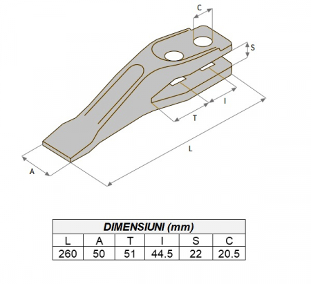 Dinte cupa buldoexcavator tip JCB 53103205 ITR [3]