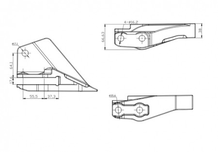 Dinte cupa lateral miniexcavator Kubota 4210091012-AROX [2]