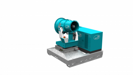 Tera 400V - Tun anti-praf cu suport pentru furci, bazin de apa si generator Tera 75-DEHACO