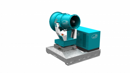 Tera 400V - Tun anti-praf cu suport pentru furci, bazin de apa si generator Tera 90-DEHACO