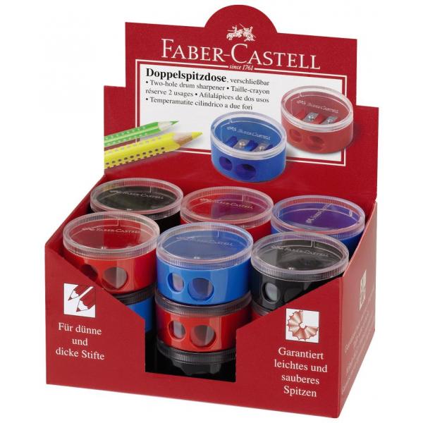 Ascutitoare Plastic Dubla Cu Container Twist Off Rosie/Albastra Faber-Castell [4]