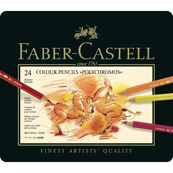 Creioane Colorate Polychromos 24 Culori Cutie Metal Faber-Castell [1]
