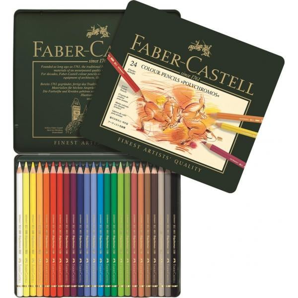 Creioane Colorate Polychromos 24 Culori Cutie Metal Faber-Castell [2]