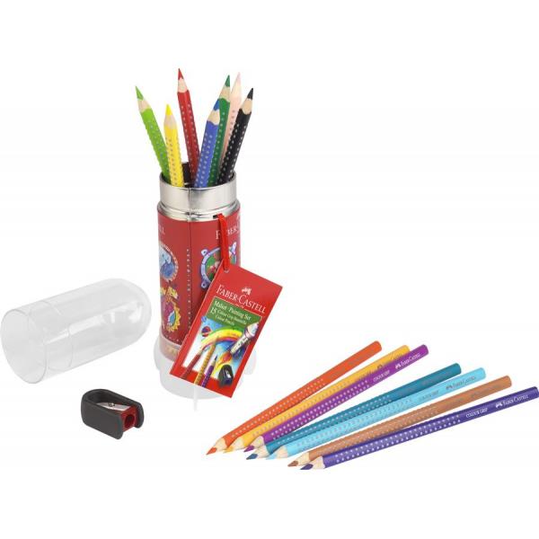 Set Cadou Racheta 8 Creioane Colorate Grip si Ascutitoare Faber-Castell [2]