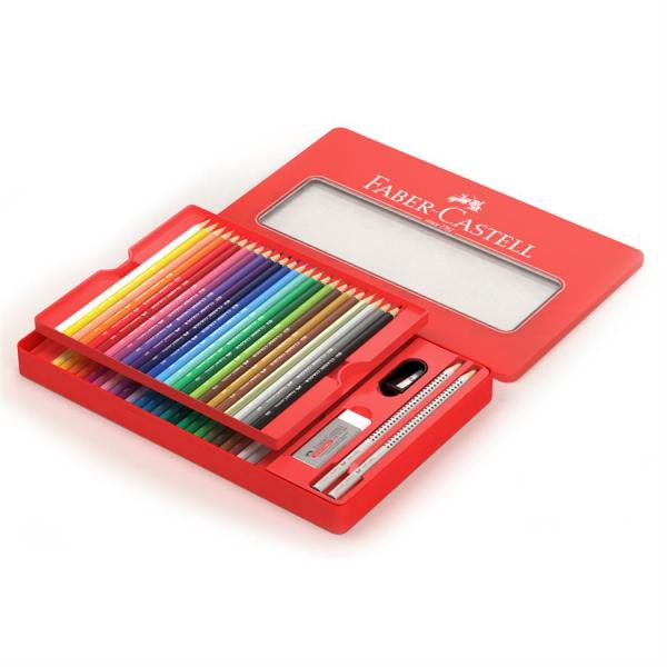 Creioane Colorate 48 Culori si 4 Accesorii Cutie Metal Faber-Castell [3]