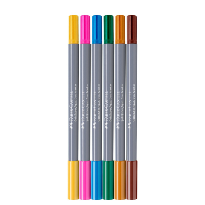 6 Markere solubile 2 capete, Tropical Collection Scoici Goldfaber, Faber-Castell [2]