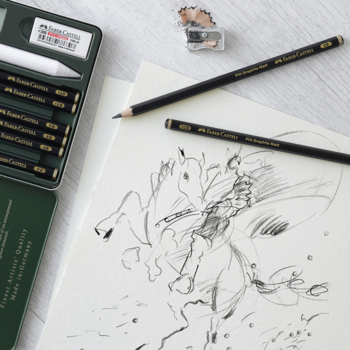 Set 11 Buc Creion Grafit Mat Pitt Faber-Castell [4]