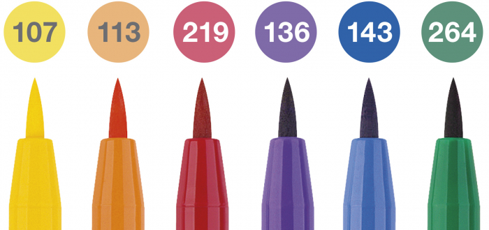 Pitt Artist Pen Set 6 Buc Culori de Baza 2022 Faber-Castell [2]
