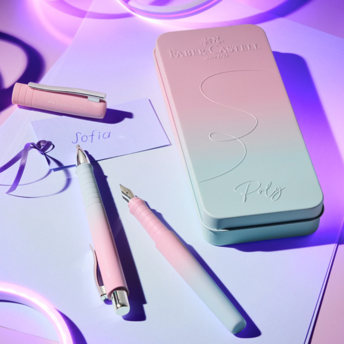Set Stilou + Pix Poly Flow Roz-Bleu, Faber-Castell [5]