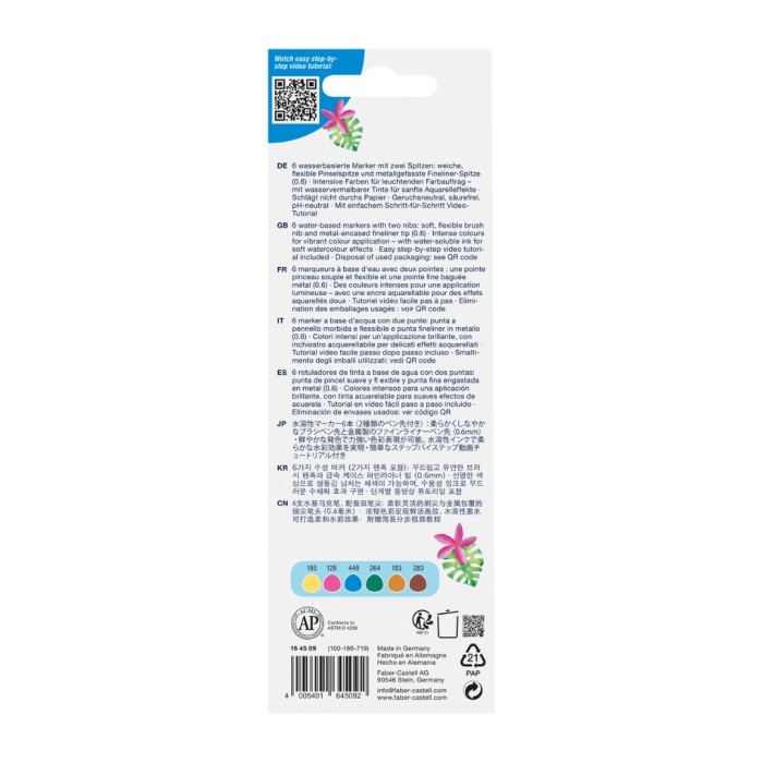 6 Markere solubile 2 capete, Tropical Collection Scoici Goldfaber, Faber-Castell [4]