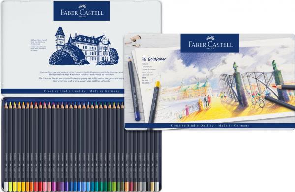 Creioane Colorate 36 Culori Goldfaber Cutie Metal Faber-Castell [2]