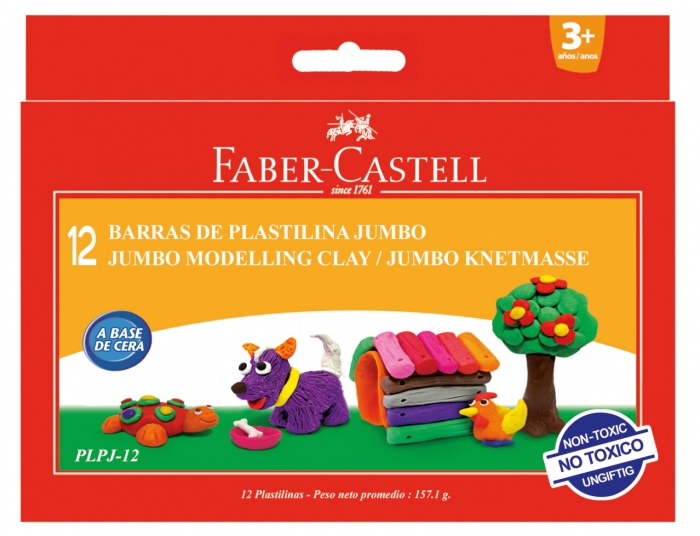 Plastilina 12 Culori 160G Faber-Castell [1]