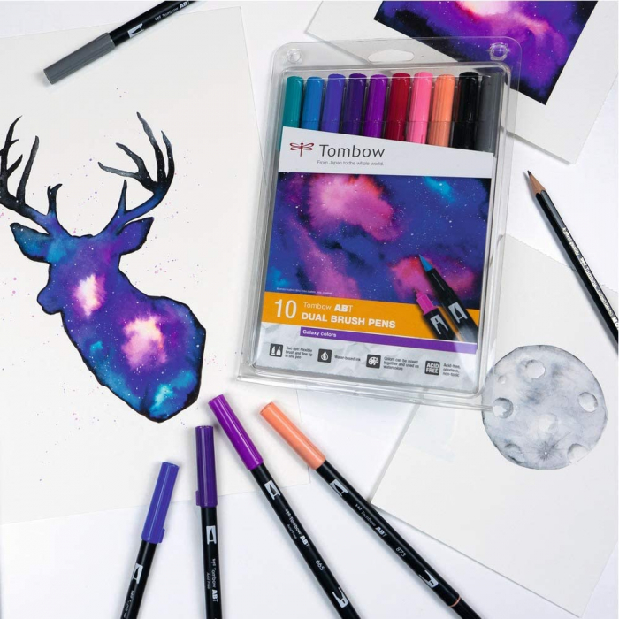 ABT Dual Brush Pen Galaxy Colors Set 10 Culori Tombow [2]