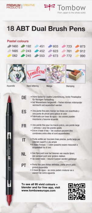 ABT Dual Brush Pen Pastel Colours - set 18 culori Tombow [7]