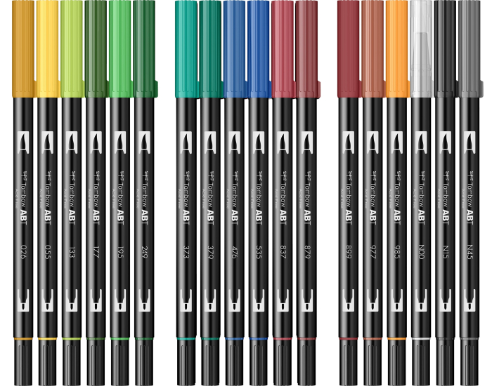 ABT Dual Brush Pen Set 18 Colours Landscape Colours, Tombow [5]