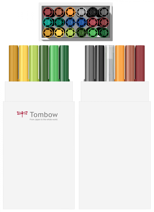 ABT Dual Brush Pen Set 18 Colours Landscape Colours, Tombow [4]