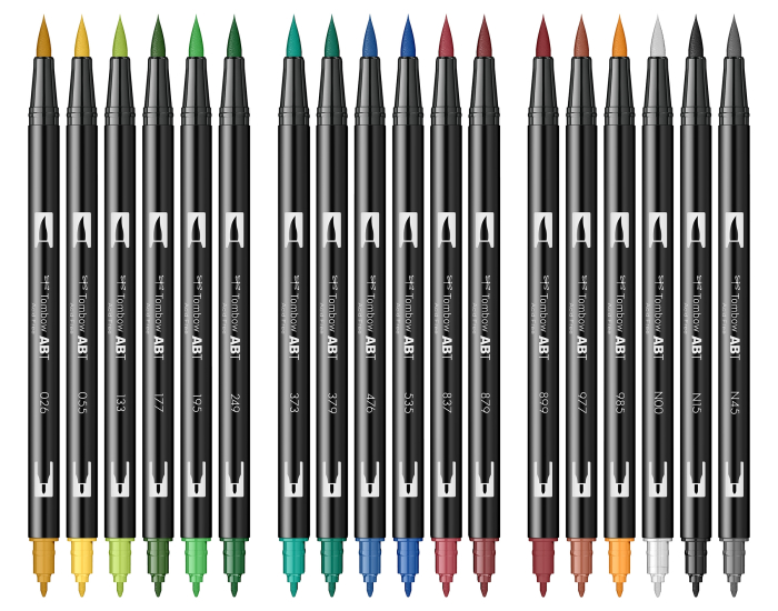 ABT Dual Brush Pen Set 18 Colours Landscape Colours, Tombow [6]