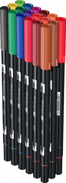 ABT Dual Brush Pen Primary Colours - set 18 culori Tombow [4]