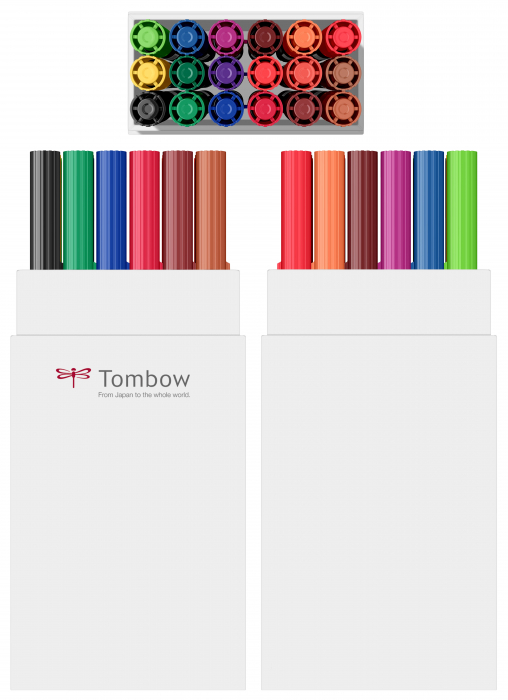 ABT Dual Brush Pen Primary Colours - set 18 culori Tombow [2]