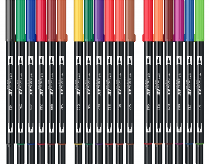 ABT Dual Brush Pen Primary Colours - set 18 culori Tombow [6]