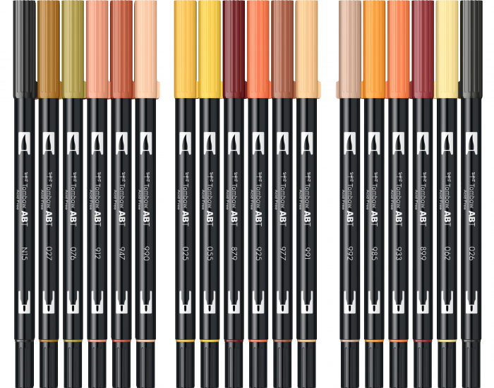 ABT Dual Brush Pen Earth Colours - set 18 culori Tombow [7]
