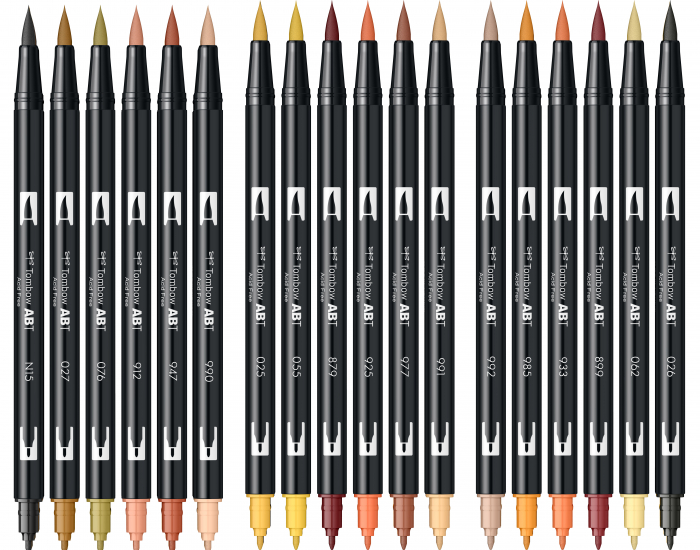 ABT Dual Brush Pen Earth Colours - set 18 culori Tombow [5]