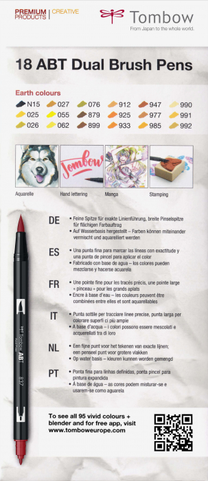 ABT Dual Brush Pen Earth Colours - set 18 culori Tombow [6]