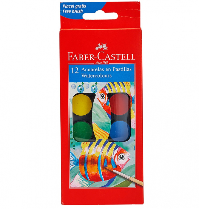 Acuarele 12 culori Pensula Faber-Castell [1]
