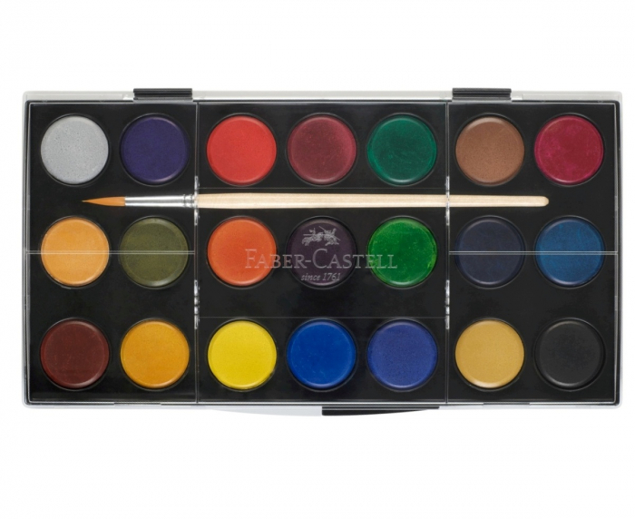 Acuarele 21 culori 30 mm +Pensula 2023, Faber-Castell [2]