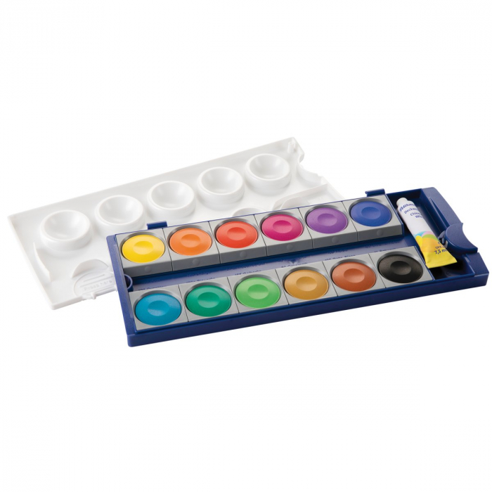 Acuarele K12, set 12culori detasabile + alb de zinc, Pelikan [2]