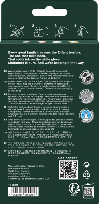 Blister 4 buc. Marker Acrilic Multimark Culori Metalizate, Faber-Castell [2]