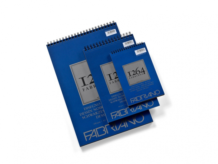 Bloc desen 1264 Black Drawing, A3, 200gr, 40 file, cu spirală, Fabriano [3]