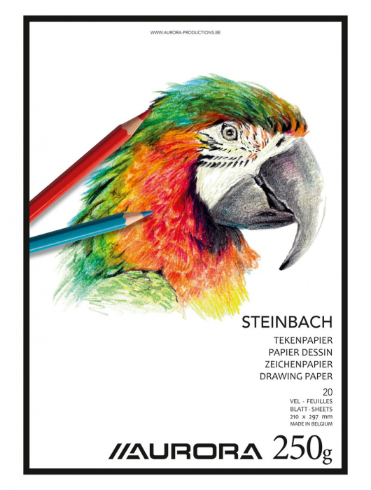 Bloc desen A4, carton alb 20 file - 250g/mp, AURORA Steinbach [1]