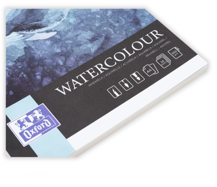 Bloc desen Watercolour A4, 20 file, hartie 300g/mp, colectia Artistic, Oxford [2]