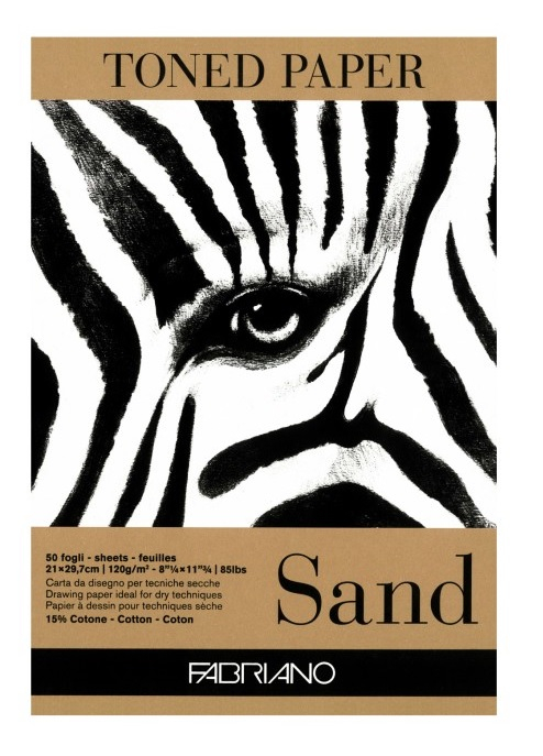 Bloc desen Toned Paper Sand, A4, 120g, 50 file, fără spirală, Fabriano [1]
