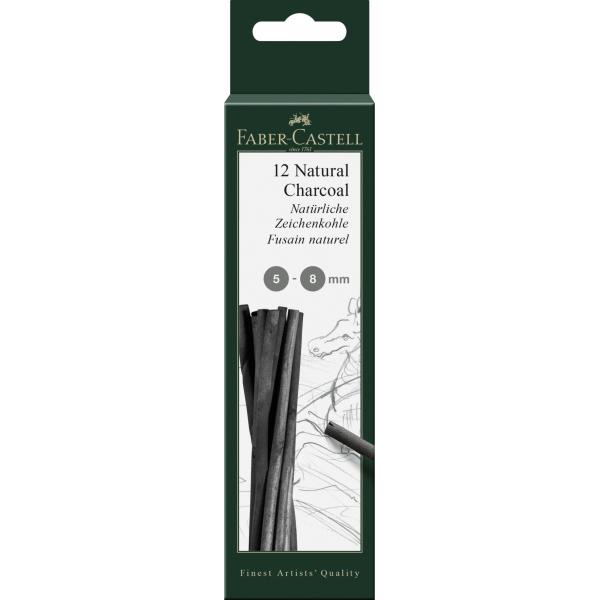 Carbune Natural Pitt Monochrome 12 buc, 5-8 mm Faber-Castell [2]