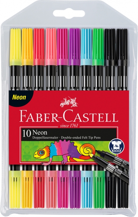 Carioca 10 Culori 2 Capete Culori Neon Faber-Castell [1]