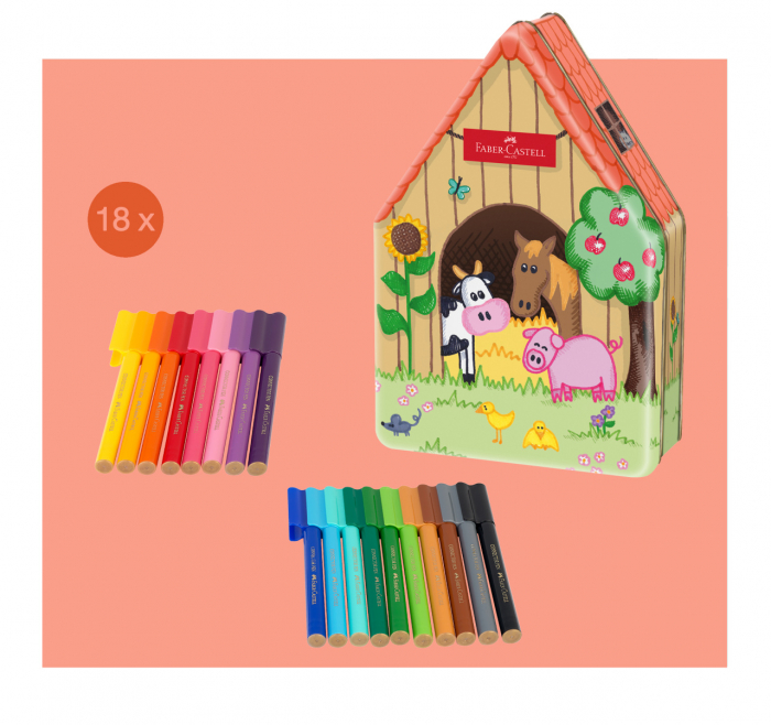 Carioca 18 culori Connector Ferma Animalelor, Faber-Castell [3]